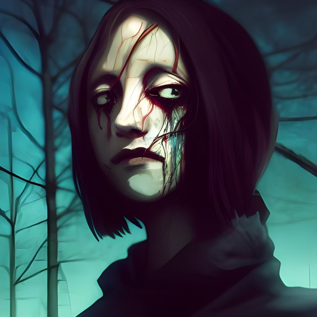 Undead Yandere in Dystopian Anime Landscape