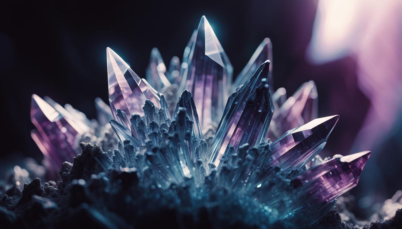 Ethereal Crystal Formation in Hyperrealistic Digital Art