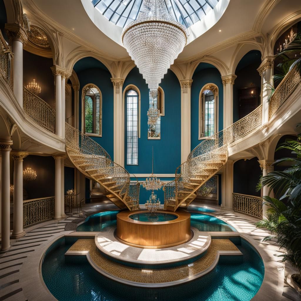 Diamond Room with Pool and Chandelier