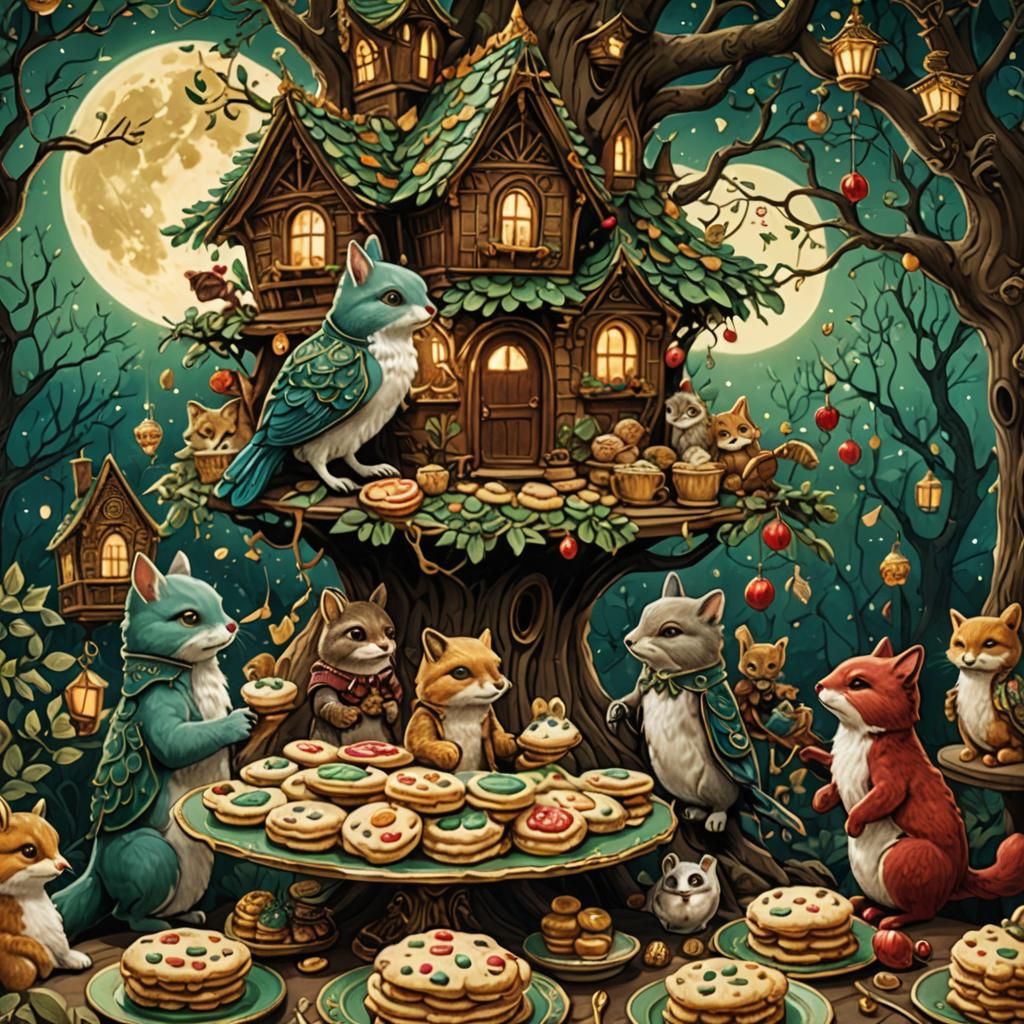 Animals Celebrate at Magical Treehouse Party in Victorian St...