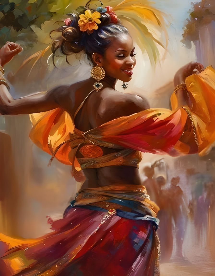 South American girl dancing