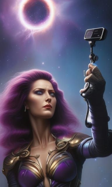 Sci-Fi Alien Selfie in Ornate Concept Art Style