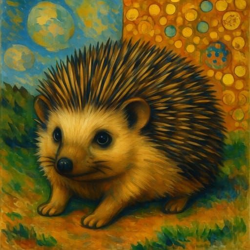 Hedgehog Adventures: Airbrush Art Inspired by Klimt and Ceza...