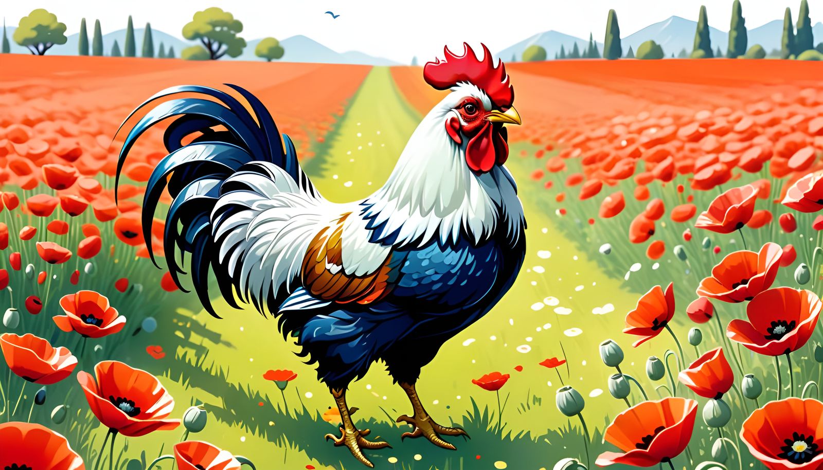 Oh, poppycock! The rooster is loose.