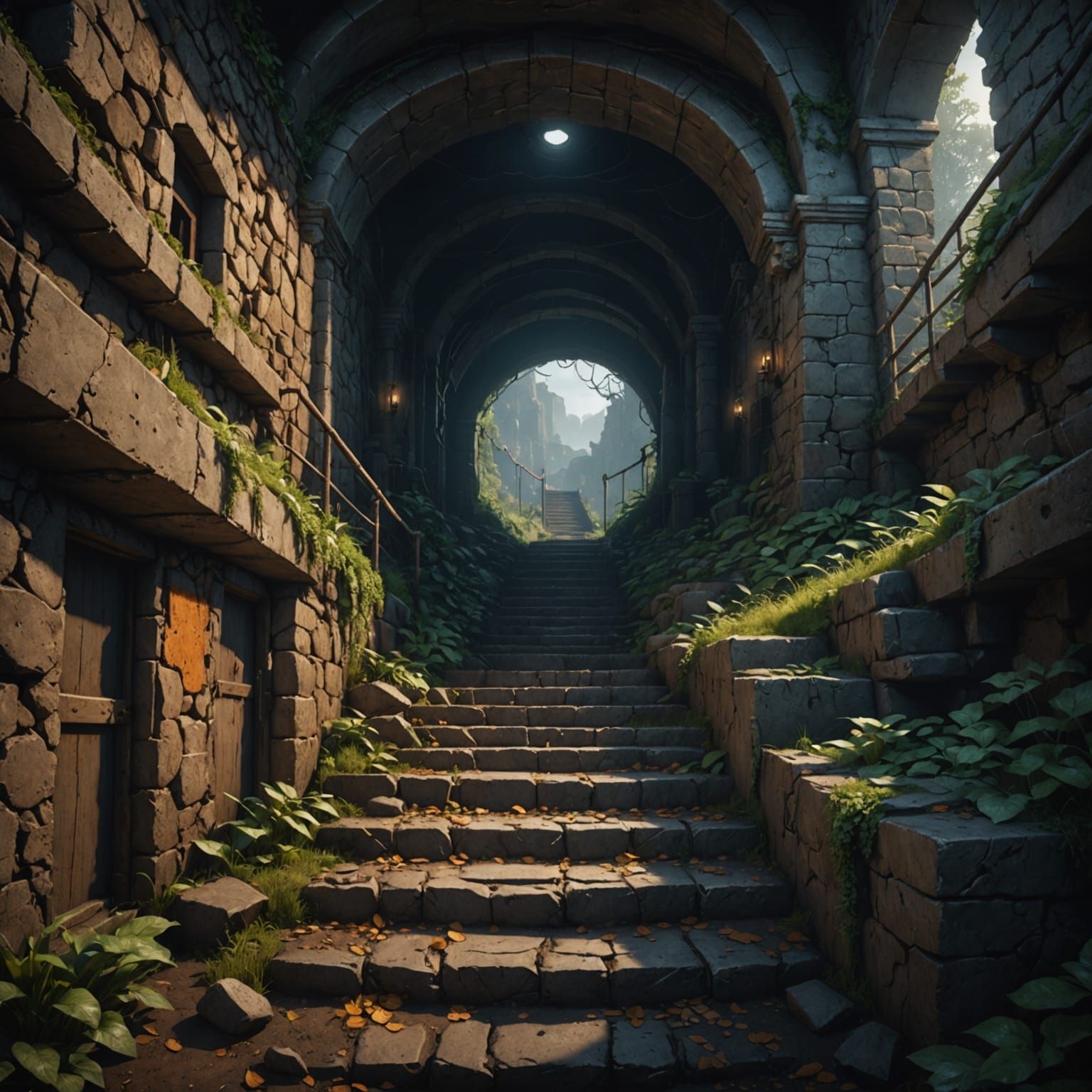 Deep Fantasy Tunnel Revealed in Glowing Hues