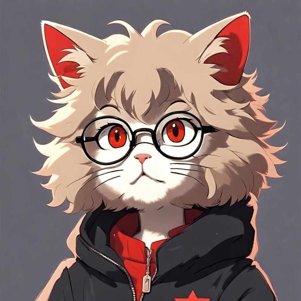 Enby Feline in Studio Ghibli Anime Style