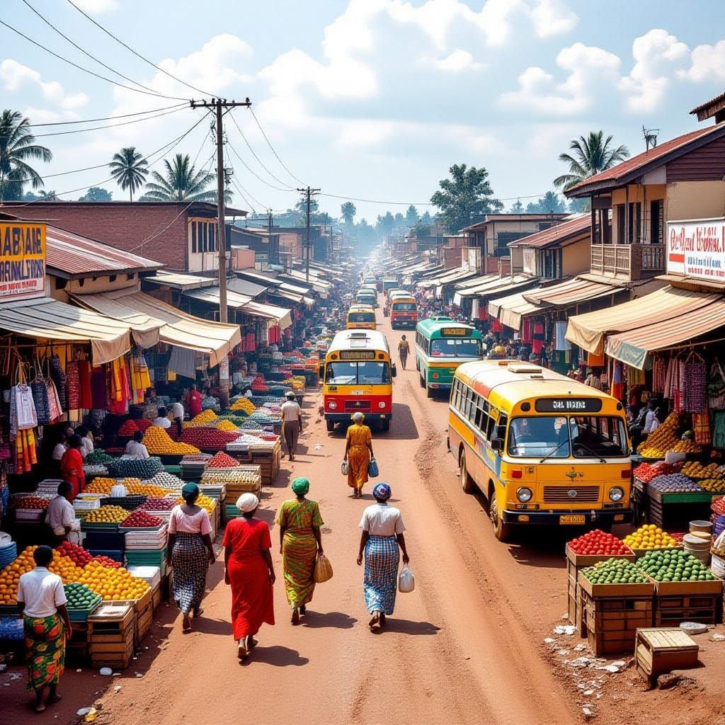 Kampala Market Scene in 1985