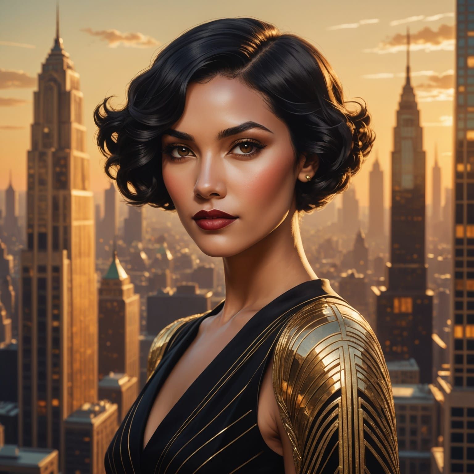 Elegant Woman: An Art Deco Inspired Portrait