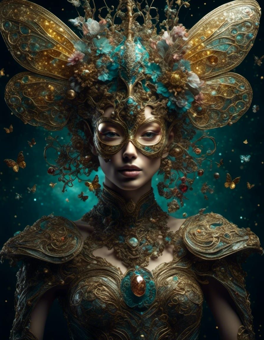 jewelled moth woman mask