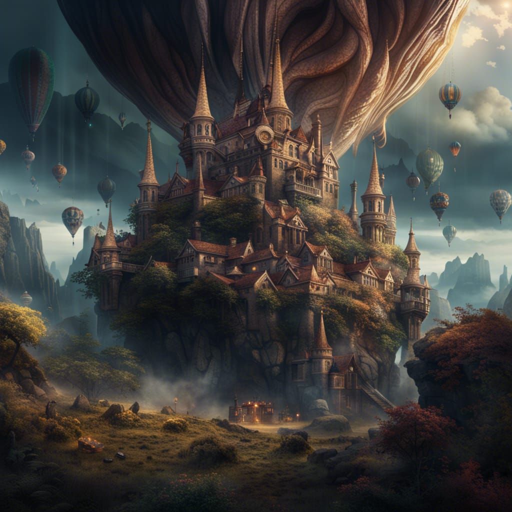 Epic Fantastical World Digital Matte Painting