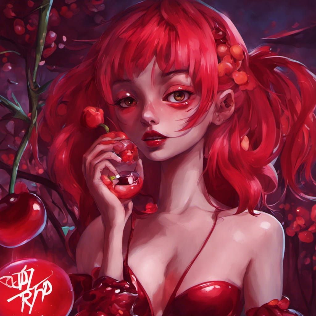 Red Eyed Girl: An AI Generated Portrait