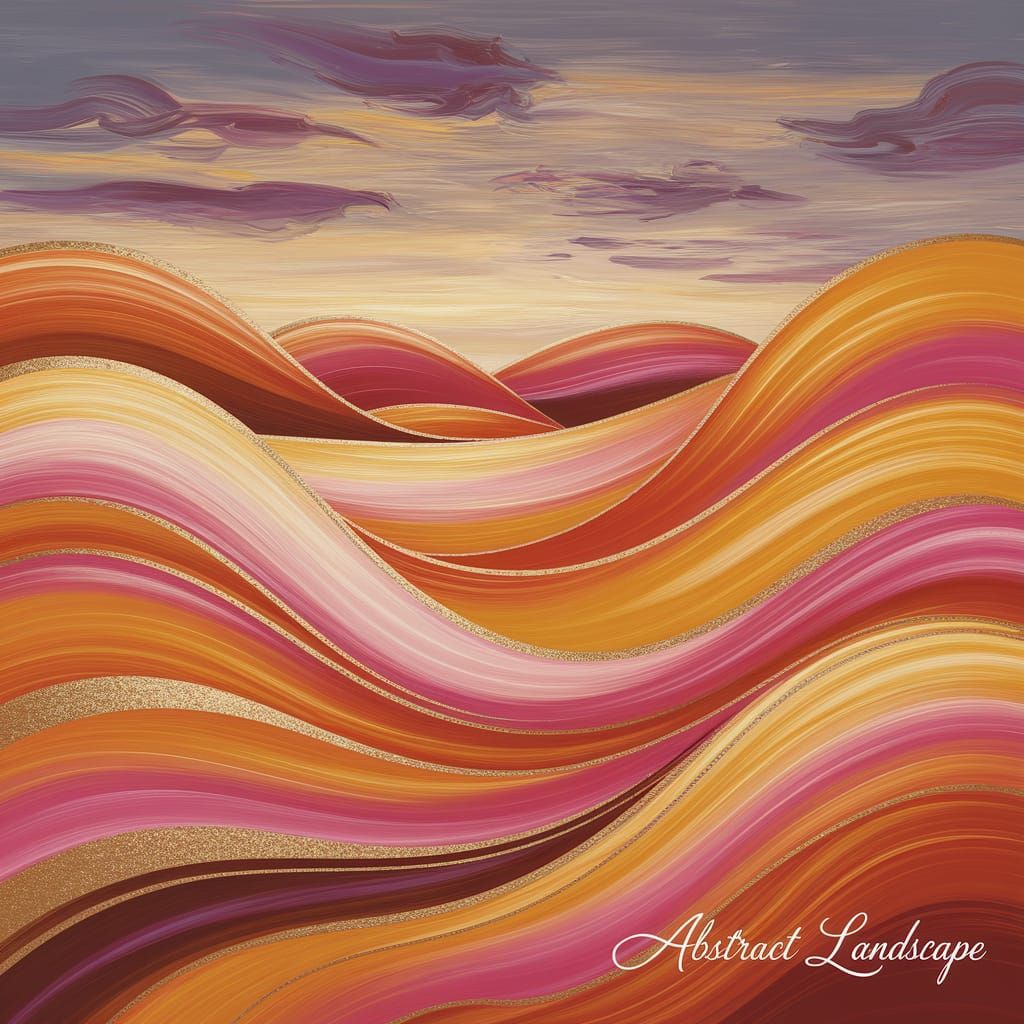 Vibrant Abstract Landscape in Warm Hues