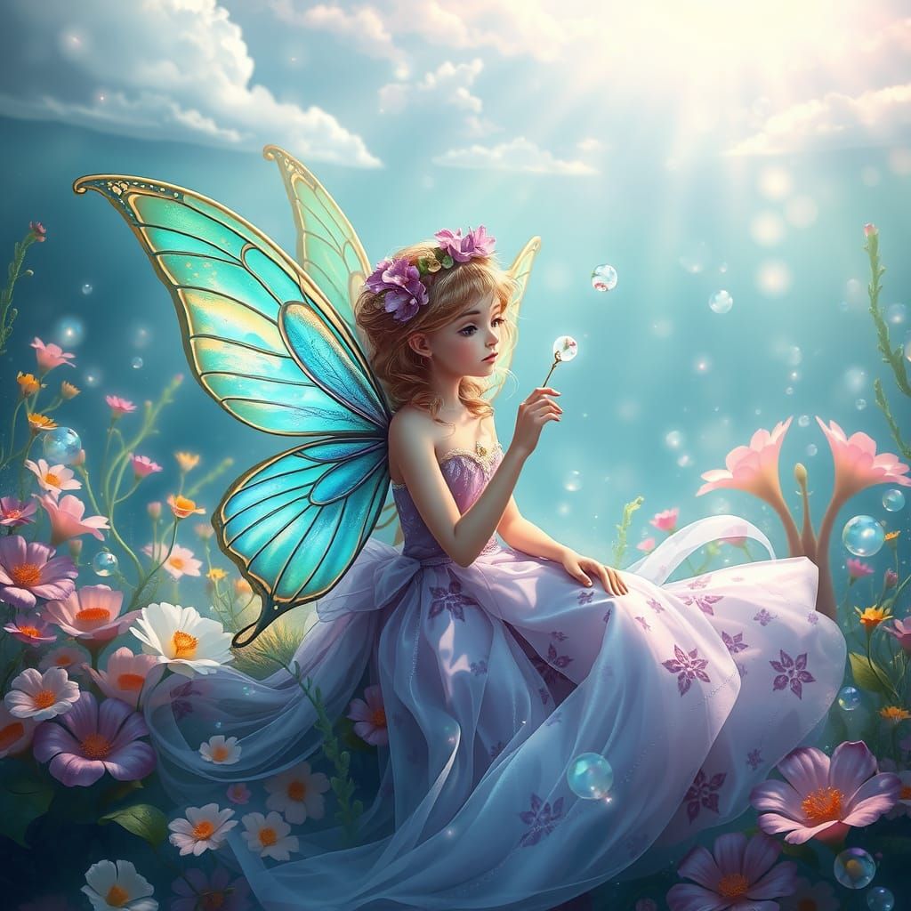 Enchanted Aquatic Fairy in Whimsical Style