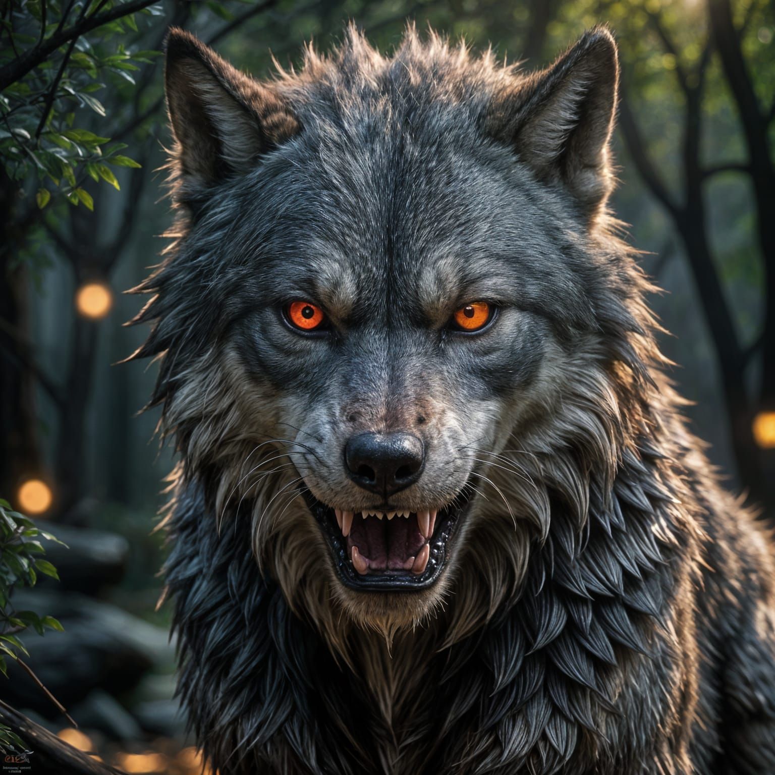 Cinematic Wolf Portrait in Dark Film-Noir Style