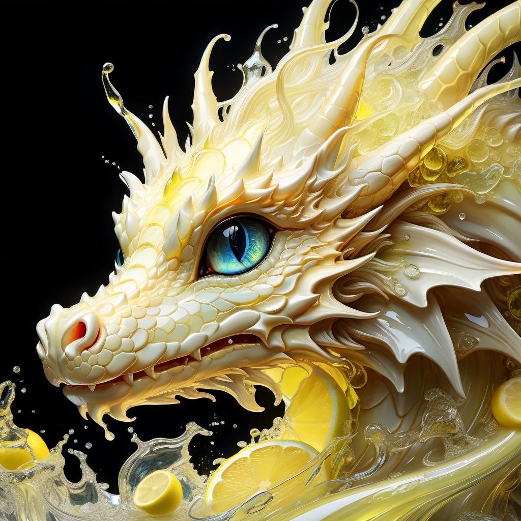 Lemonade Dragon Portrait in Anime Style