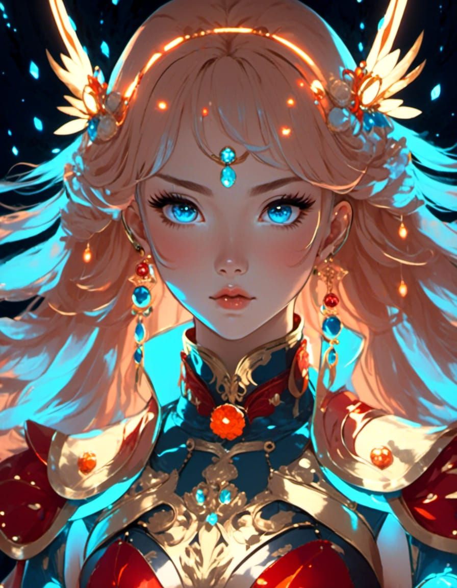 Xianxia Warrior Woman Portrait in Anime Style