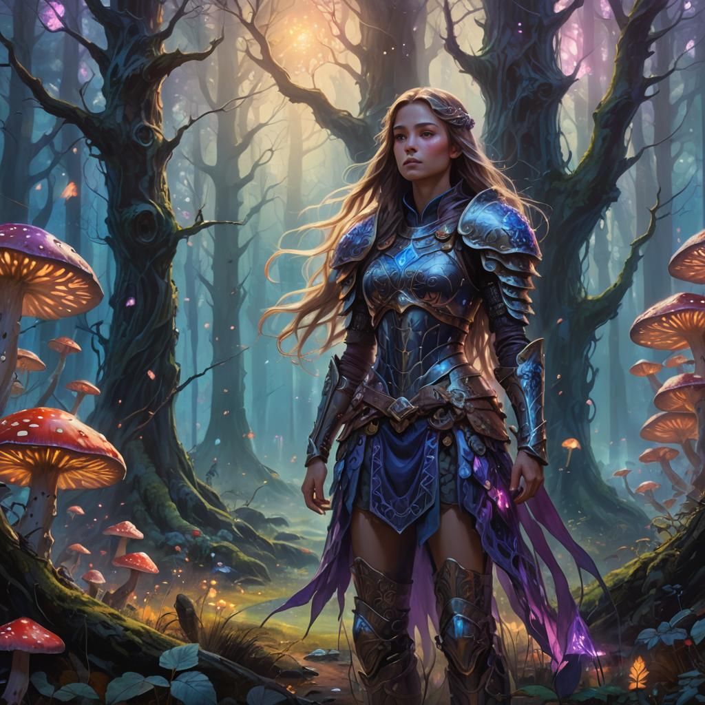 Mystical Forest Guardian in Fantasy Oil Painting