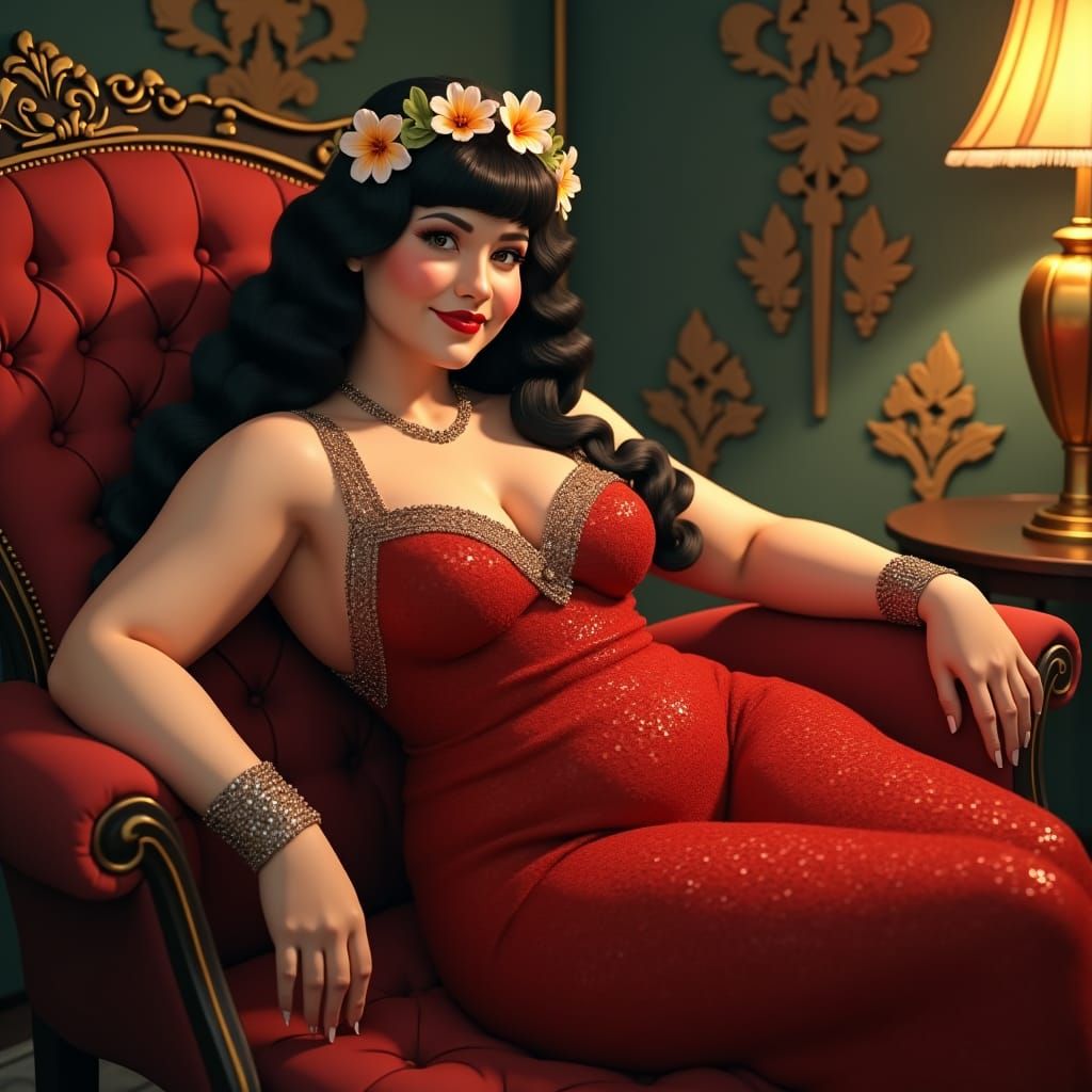 Flapper Girl in Art Deco Style