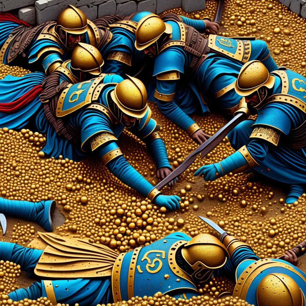 Golden Centauress Wreaks Havoc in Pointillism Style