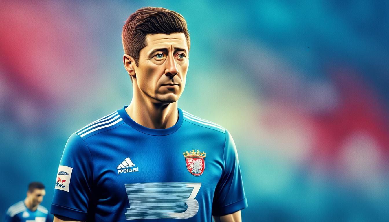 Sad Robert Lewandowski in Pixar-Style 3D Art
