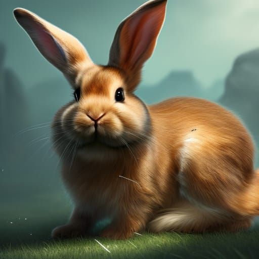 Fantastical Cute Bunny in Detailed Matte Painting