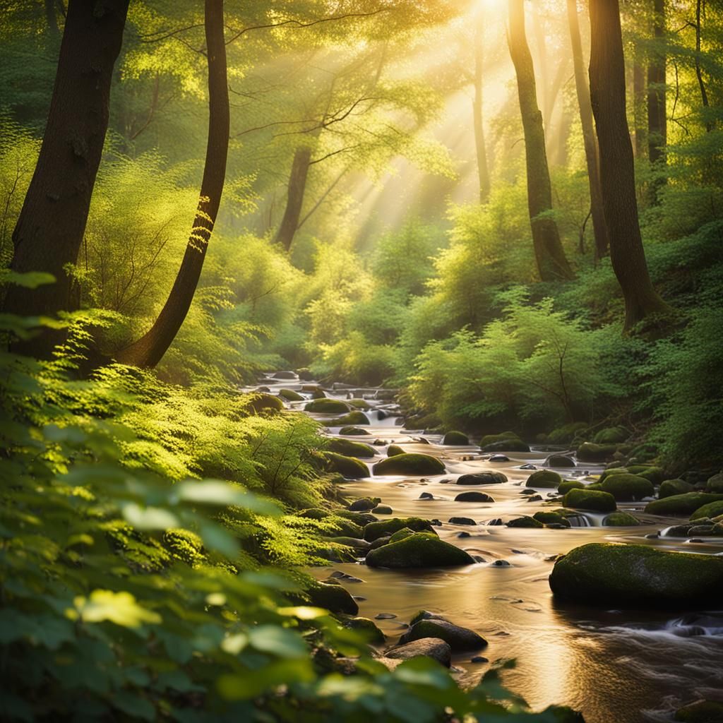 Idyllic Forest Landscape Photography in Morning Light
