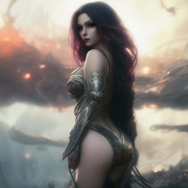 Zodiac Knight in Ruined Athens: Digital Art