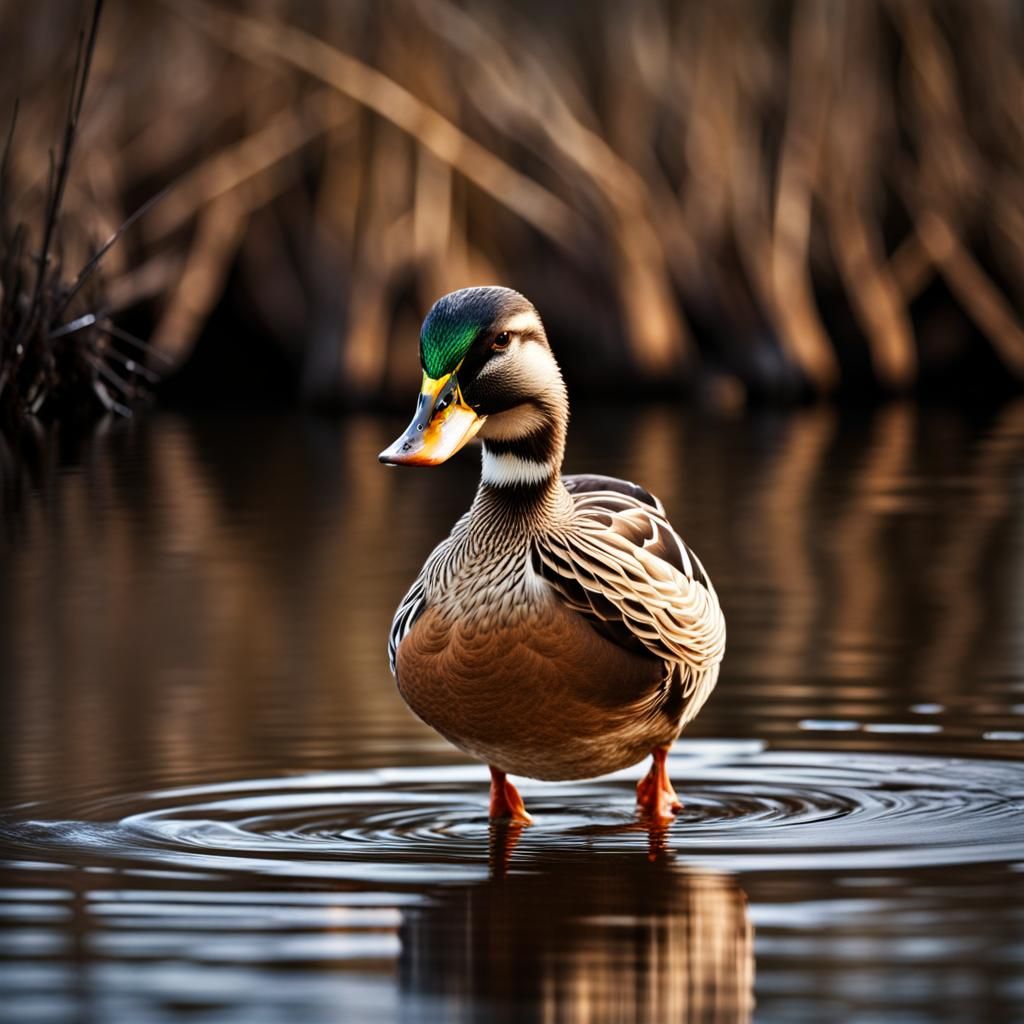Hyperrealistic Duck Portrait in Cinematic Lighting