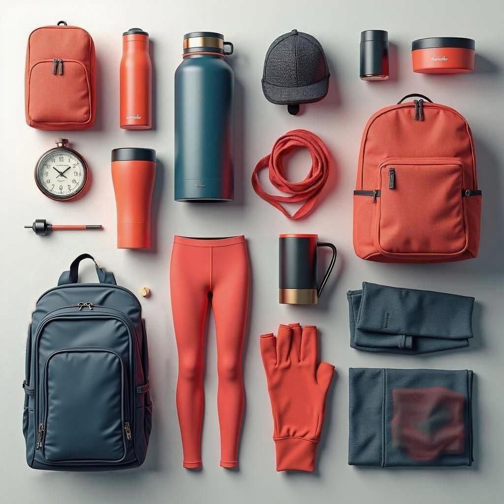 Thermal Products on Gradient Background: Detailed Matte Pain...