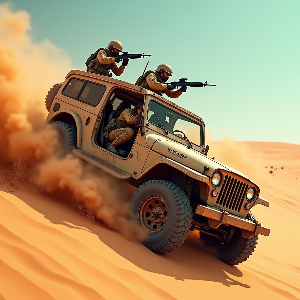 Marines on Dune in Sci-Fi Concept Art