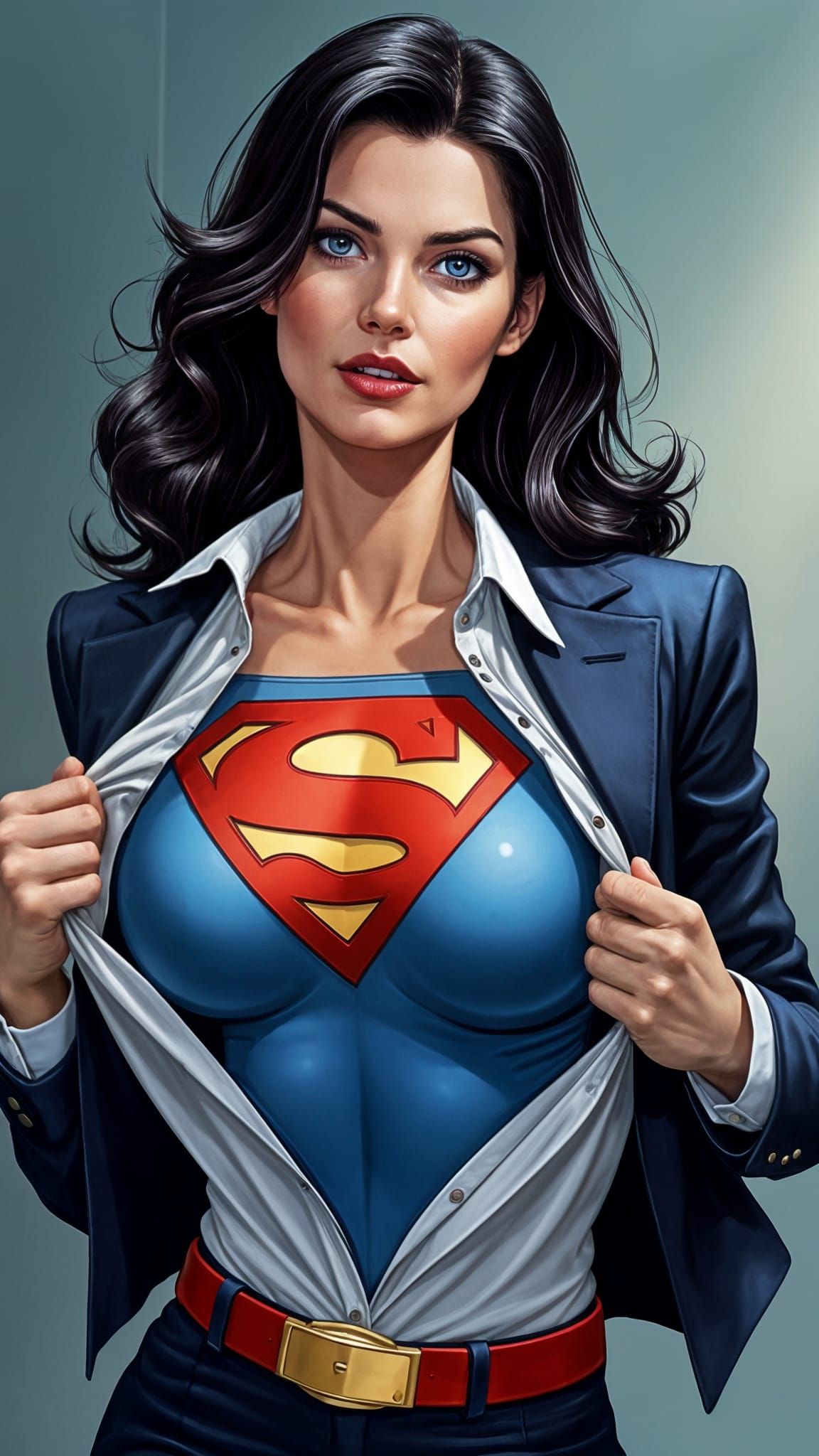 Lois Lane as Superwoman in a Chic Designer Suit