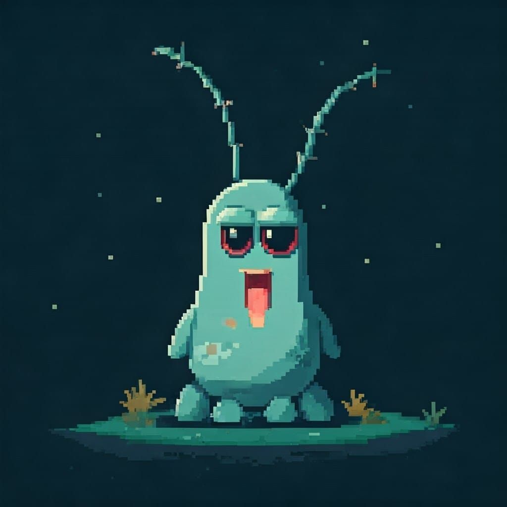 Cute Plankton in High-Resolution Pixel Art
