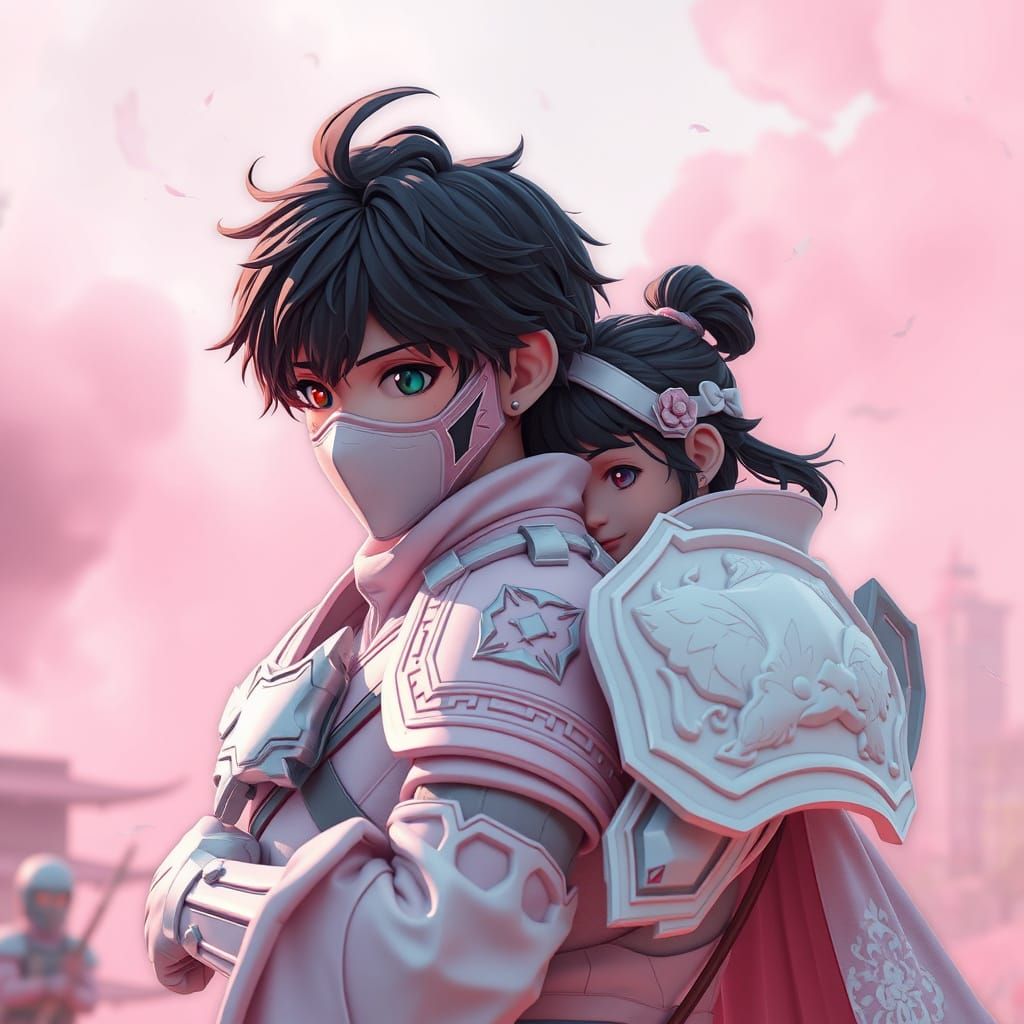 Siblings Reunited in War-Torn City, 3D Anime Style