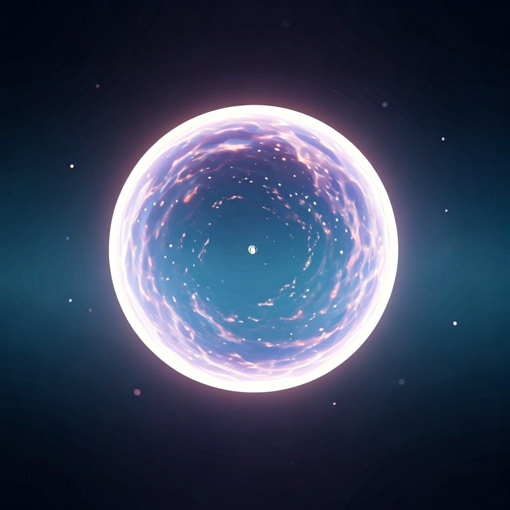 Celestial Sphere Radiating Light in 3D Anime Art