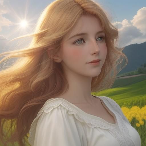 Red Apples on a Swing in Sunny Countryside