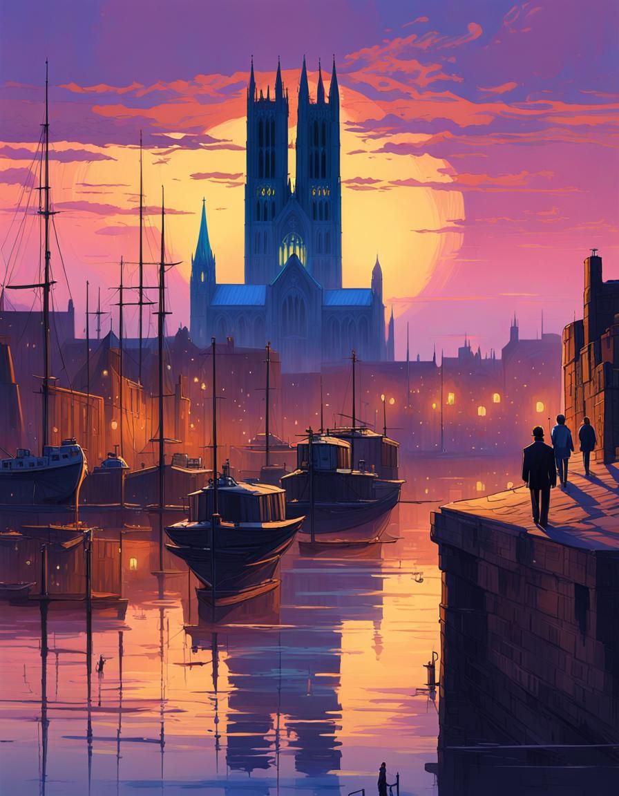 Gothic Cathedrals in Mystical Architectural Concept Art