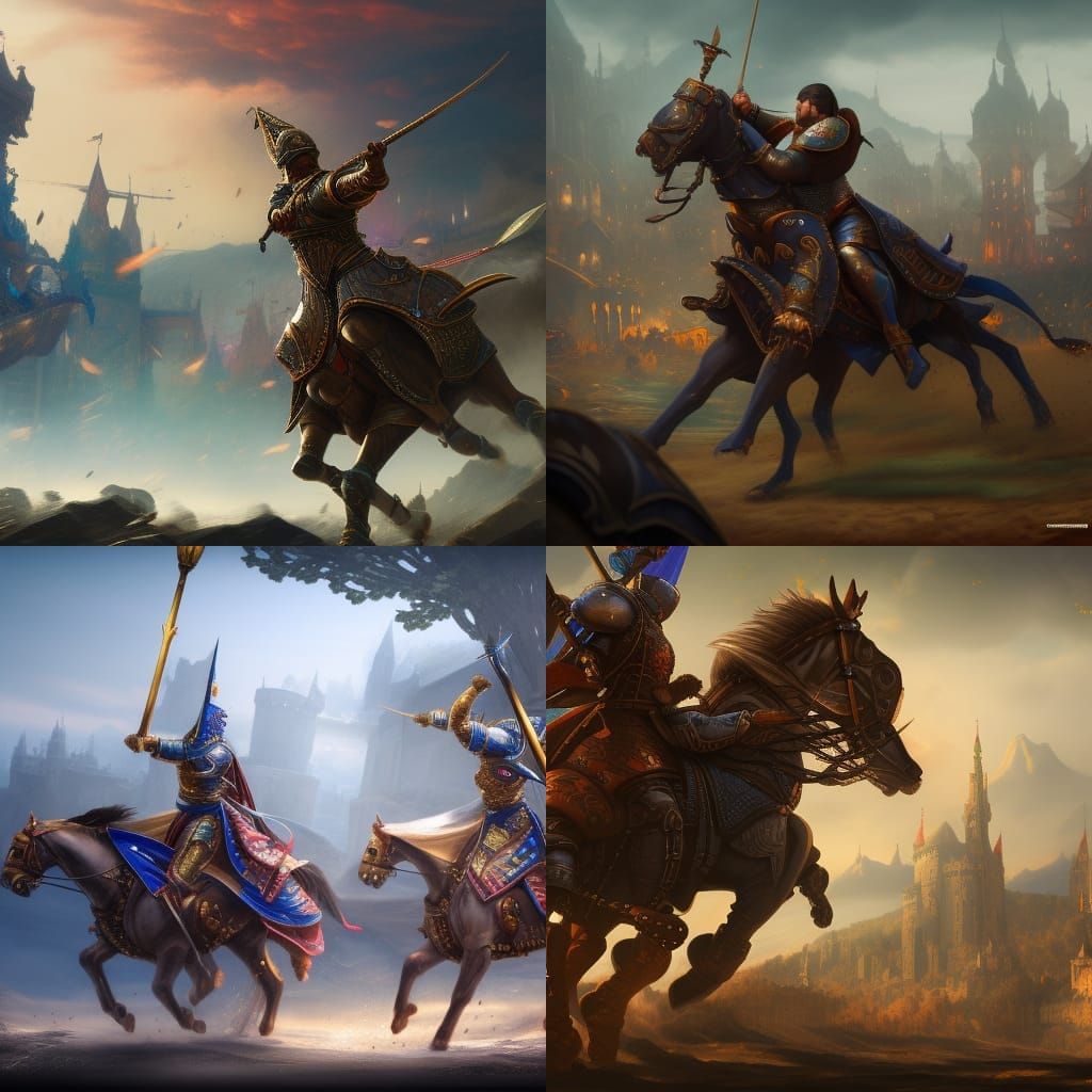 Knights Jousting: Detailed Matte Painting in 8K