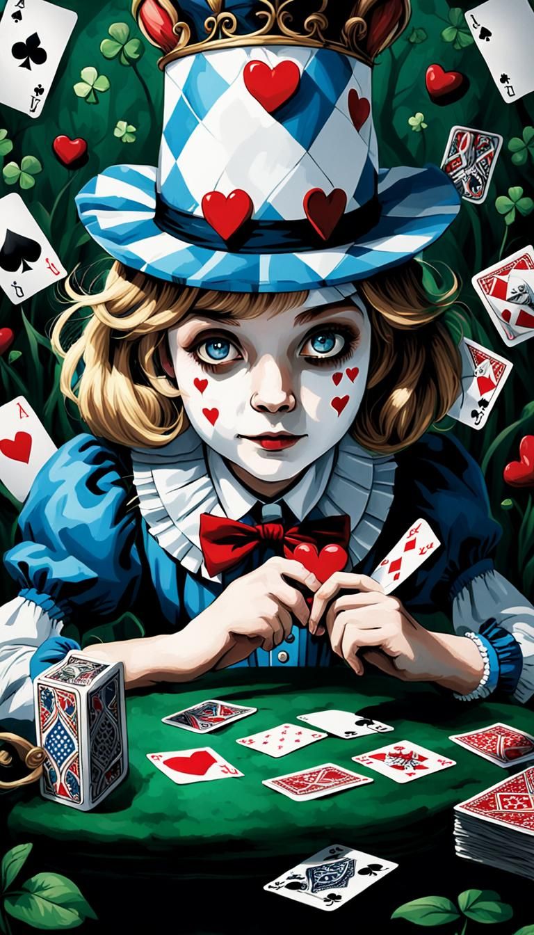 Alice in Wonderland Playing Cards in a Whimsical Wonderland....