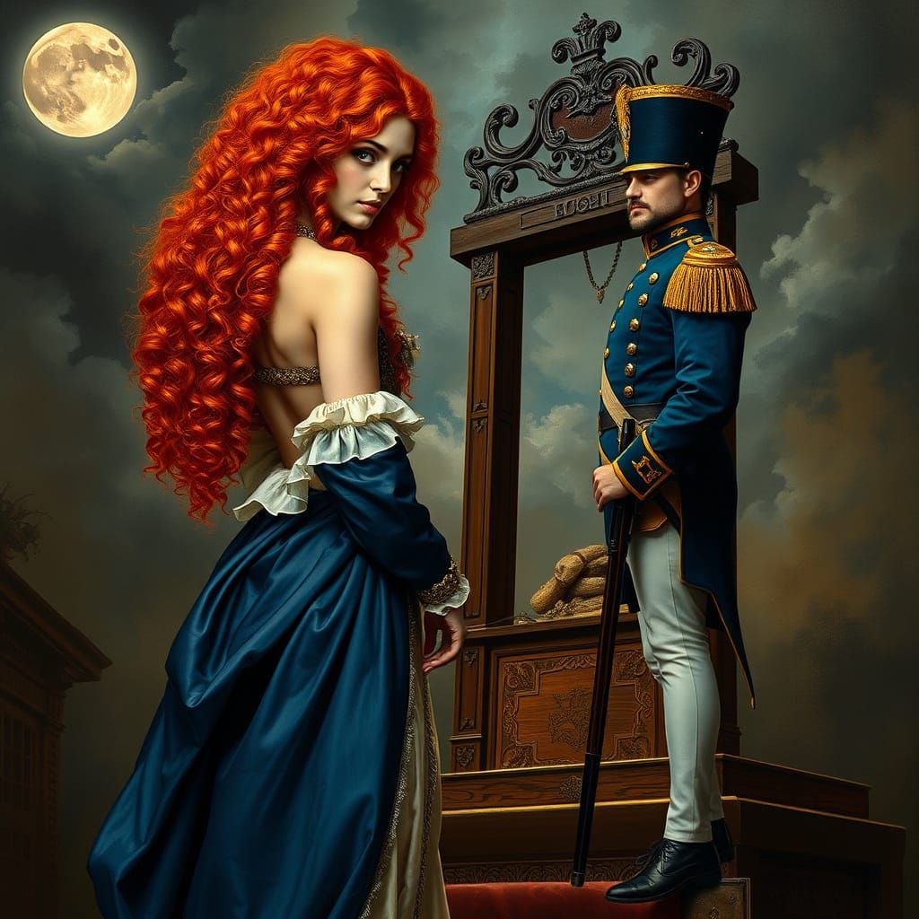 Regal Woman Defies Fate by the Guillotine in 18th-Century Fr...