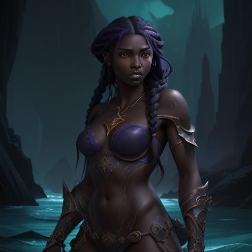 Sea Elf Rogue in Dark Fantasy Style