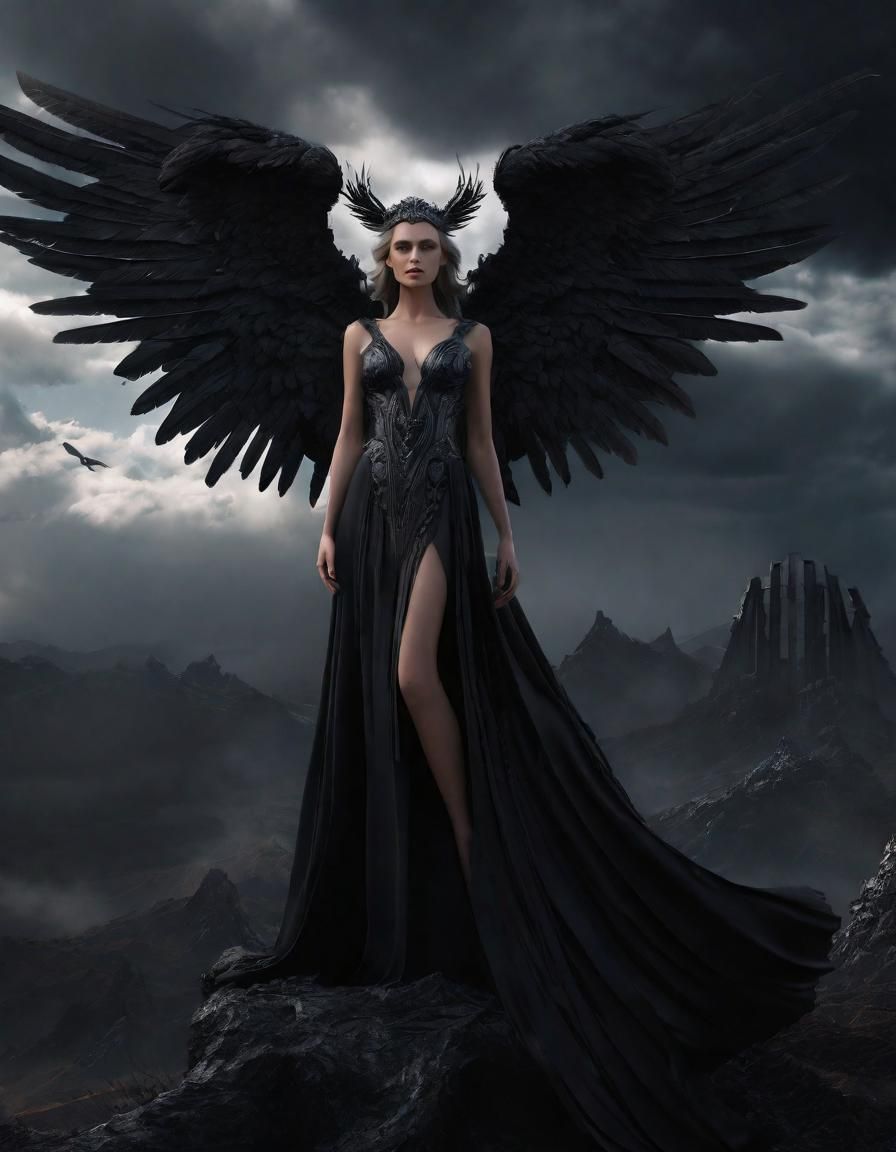 Fallen Angel in a Dark Landscape