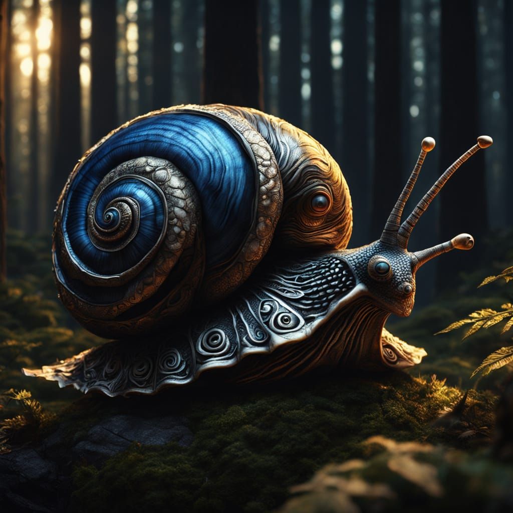 Gothic Snail Creature in Burtonesque Style
