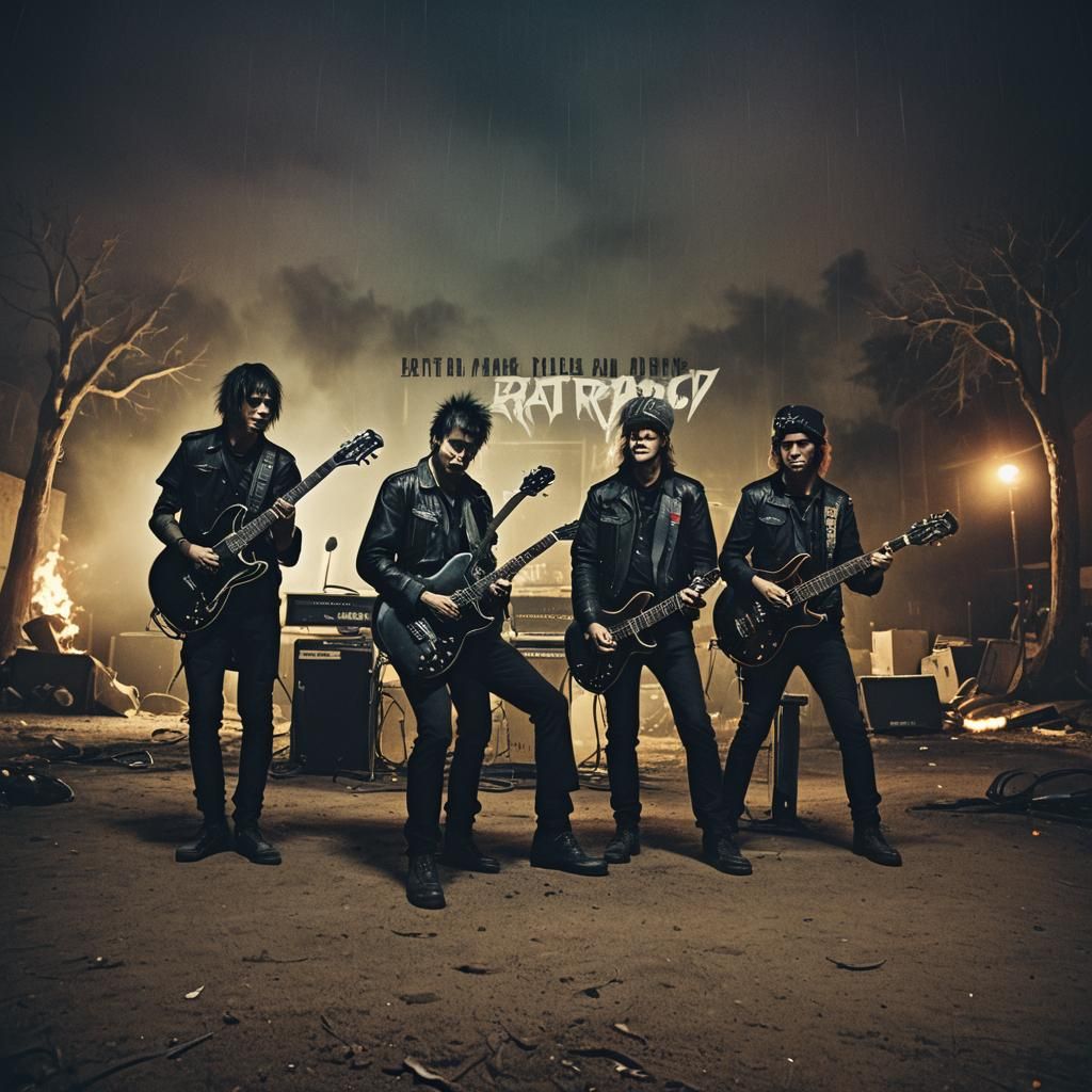 Punk Rock Band Album Cover: Dark and Darker