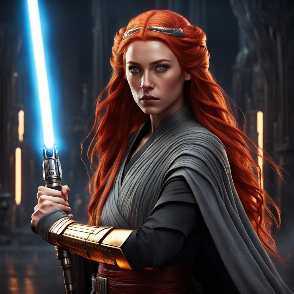 Jedi Queen Allana Solo with Lightsaber, Detailed Matte Paint...