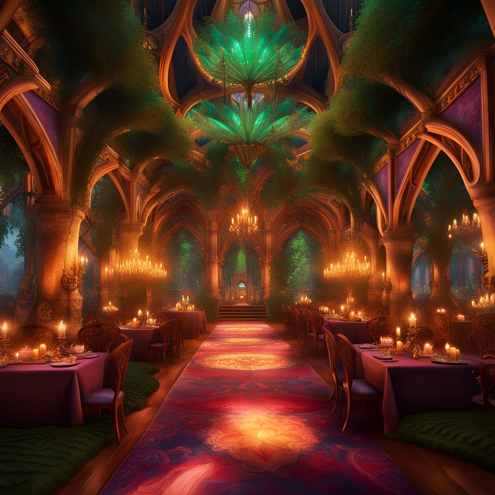 Elven Royal Palace with Exotic Dancers in 3D