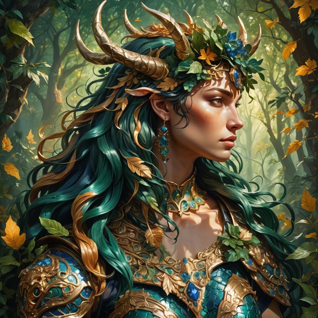 Armored Centaur Portrait in Mythic Realism