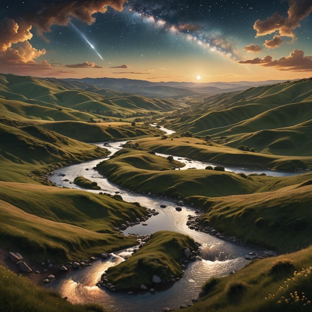 Ethereal Landscape Under Milky Way