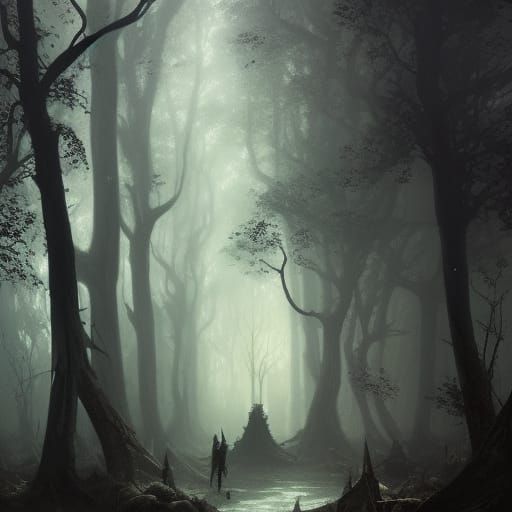 Dark Fantasy Forest Concept Art in 8K