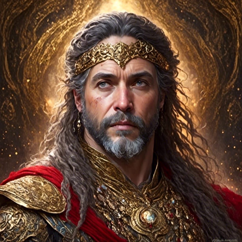 Ethereal Fantasy Portrait with Golden Robes