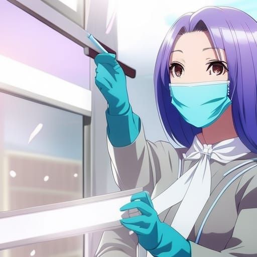 Anime Dental Hygienist in Manga Art Style